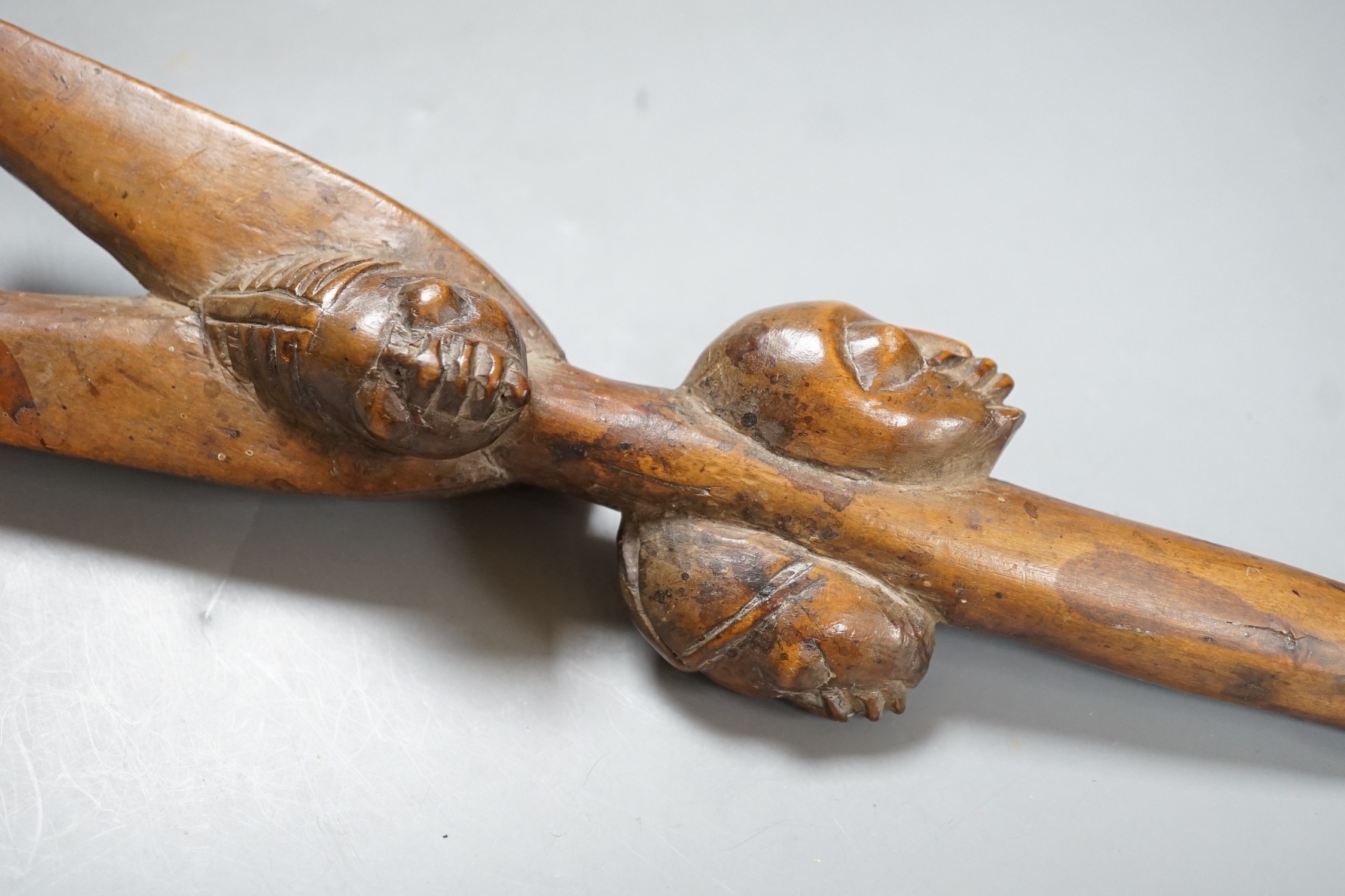 A Yoruba tribal hardwood carving, 32.5cm